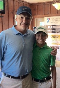 COURTESY PHOTO Pictured are Hap Hayden (left) and Owen Hayden, who finished runner up in the second flight of the YMCA Golf Classic.