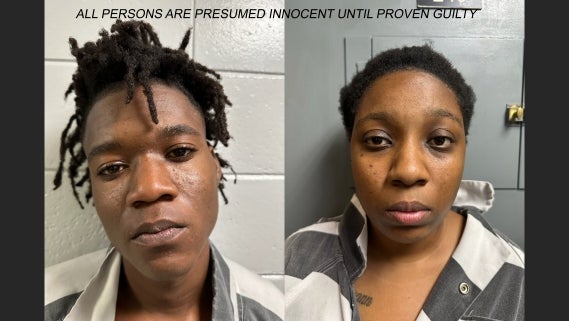 Mug shots of Journell Nelson and Gwendalyn Speights